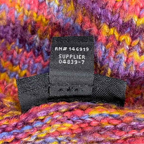 a.n.a. size 1X Rainbow colored stretchy vneck sweater, Stitched design, like new - Picture 14 of 14